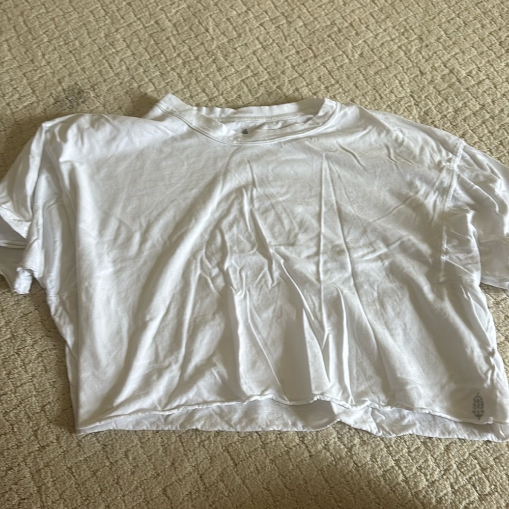 free people white tee size small